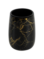 Black Ceramic Bathroom Set Of 4 - Stone Finish, Bath Accessories
