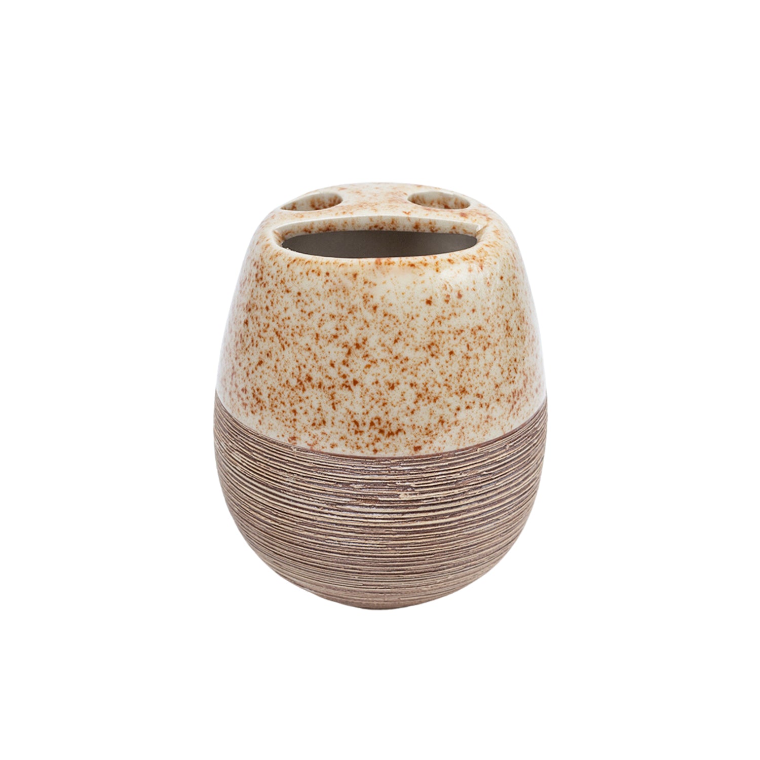 Pear Shape Ceramic Bathroom Set Of 4 - Stone Finish, Matte