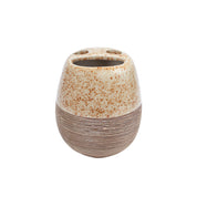 Pear Shape Ceramic Bathroom Set Of 4 - Stone Finish, Matte