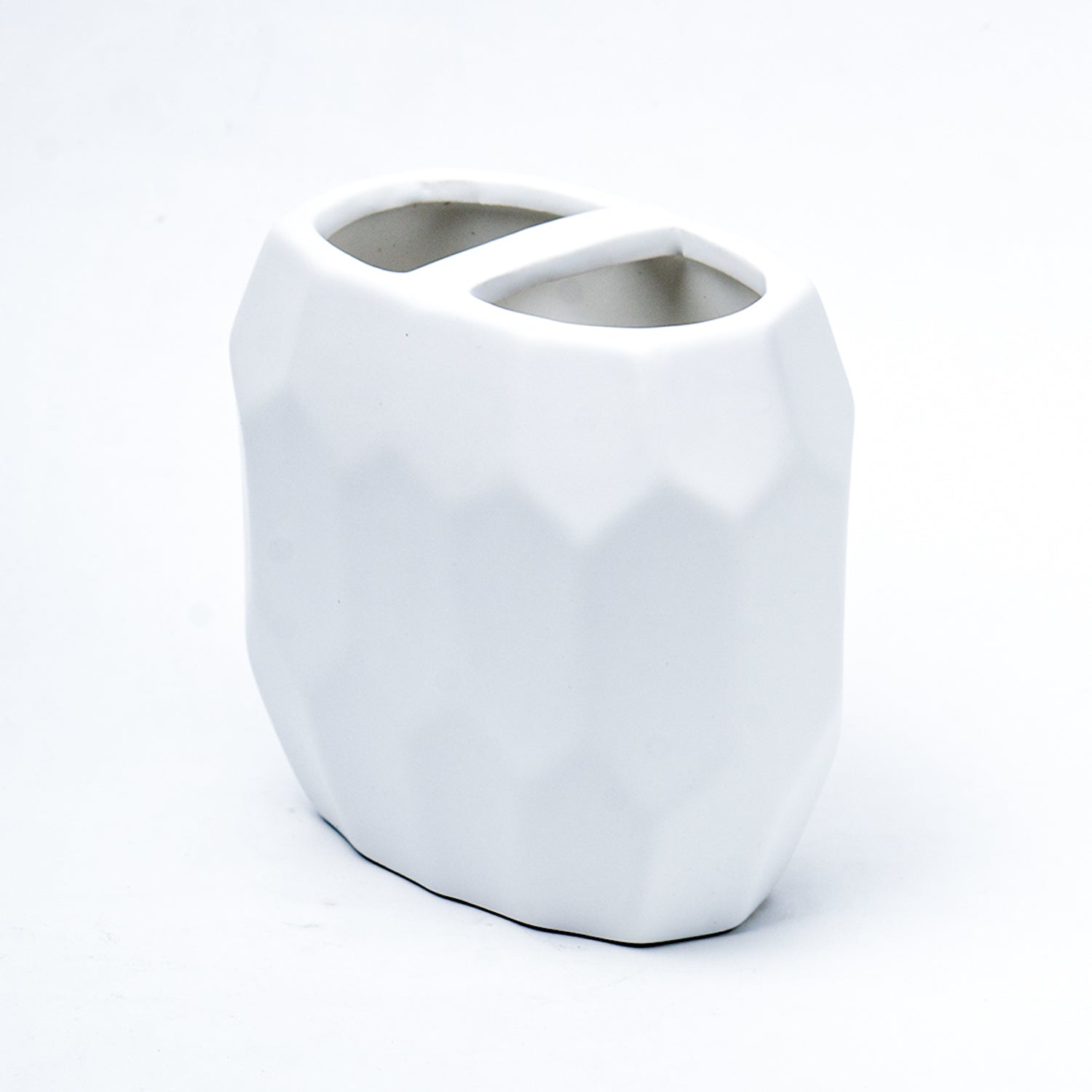 White Ceramic Bathroom Set Of 4 - Stone Finish, Bath Accessories