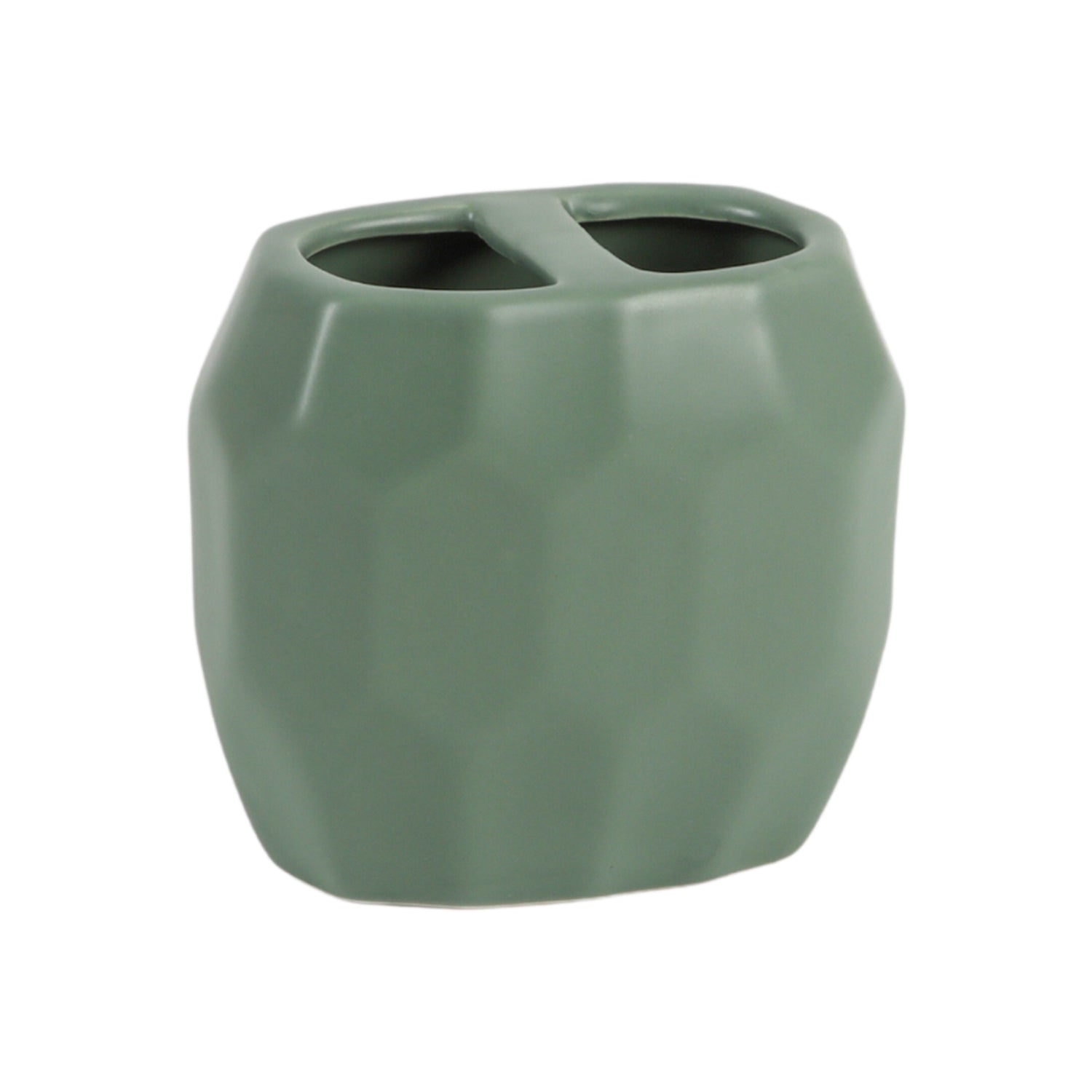 Green Ceramic Bathroom Set Of 4 - Stone Finish, Bath Accessories