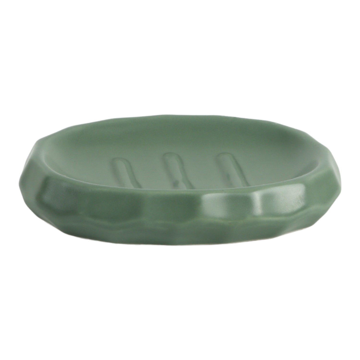 Green Ceramic Bathroom Set Of 4 - Stone Finish, Bath Accessories