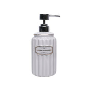 Grey Ceramic Bathroom Set Of 4 - Ribbed Design, Bath Accessories