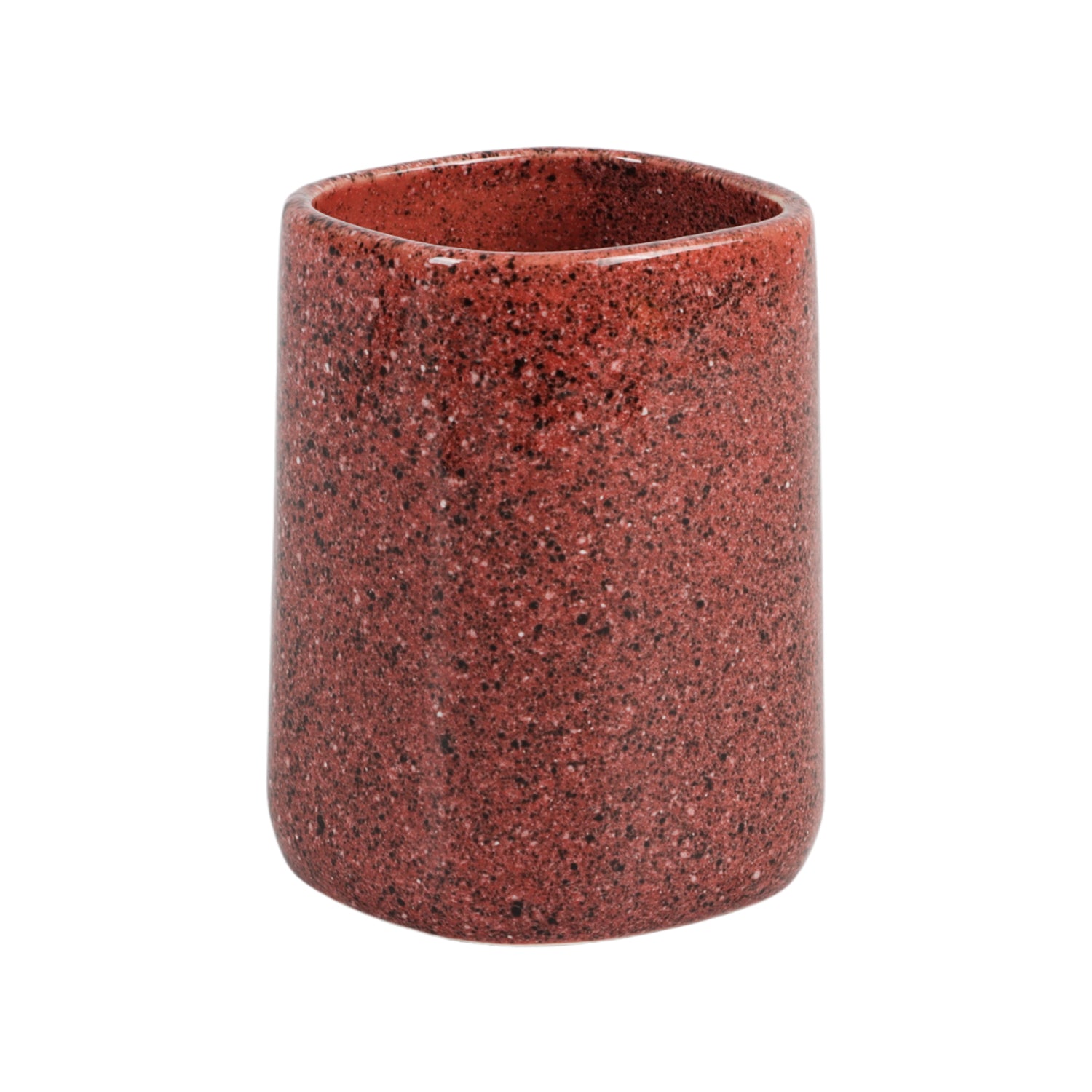 Red Ceramic Bathroom Set Of 4 - Smooth Look, Bath Accessories