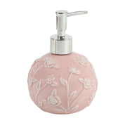 Pink Ceramic Bathroom Set Of 4 - Floral Design, Bath Accessories