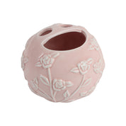 Pink Ceramic Bathroom Set Of 4 - Floral Design, Bath Accessories