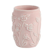Pink Ceramic Bathroom Set Of 4 - Floral Design, Bath Accessories