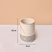 White & Grey Ceramic Bathroom Set (Set of 4)