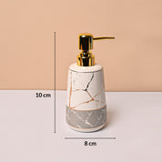 White & Grey Ceramic Bathroom Set (Set of 4)