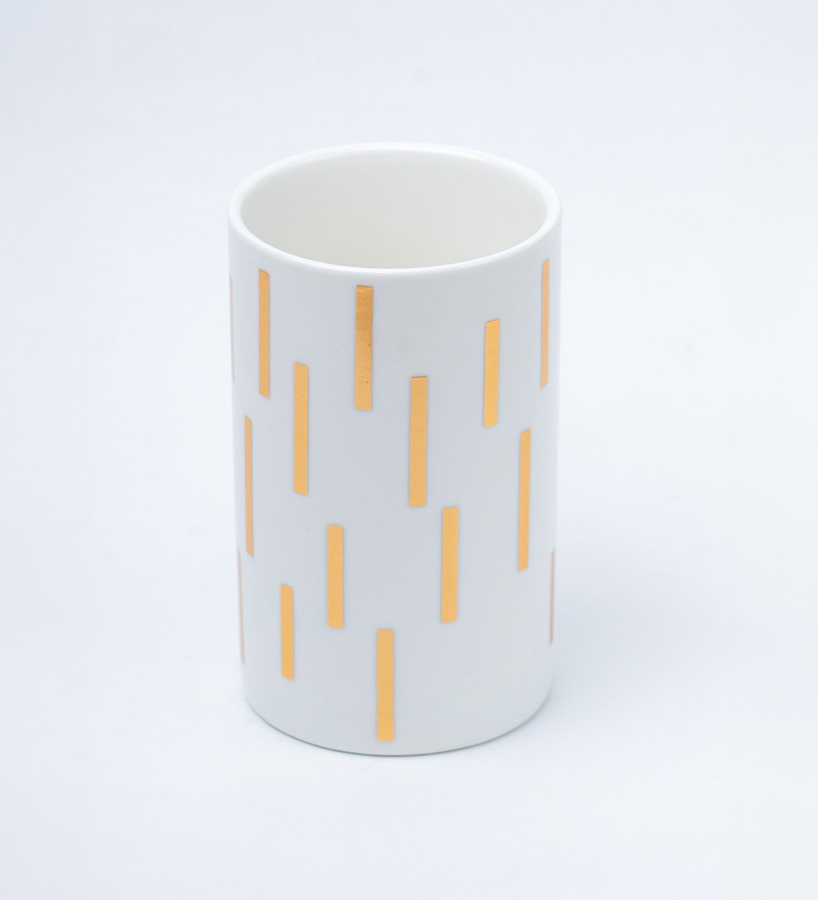 Off White Ceramic Bathroom Set Of 4 - Straight Lines, Bath Accessories