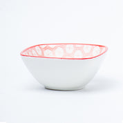 Red Ceramic Dish, Pack Of 3 - Geometric Pattern Serveware