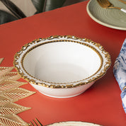 Golden Edge Glazed White Dish