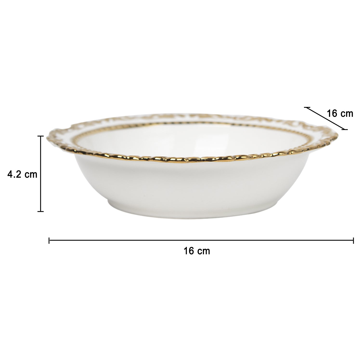 Golden Edge Glazed White Dish