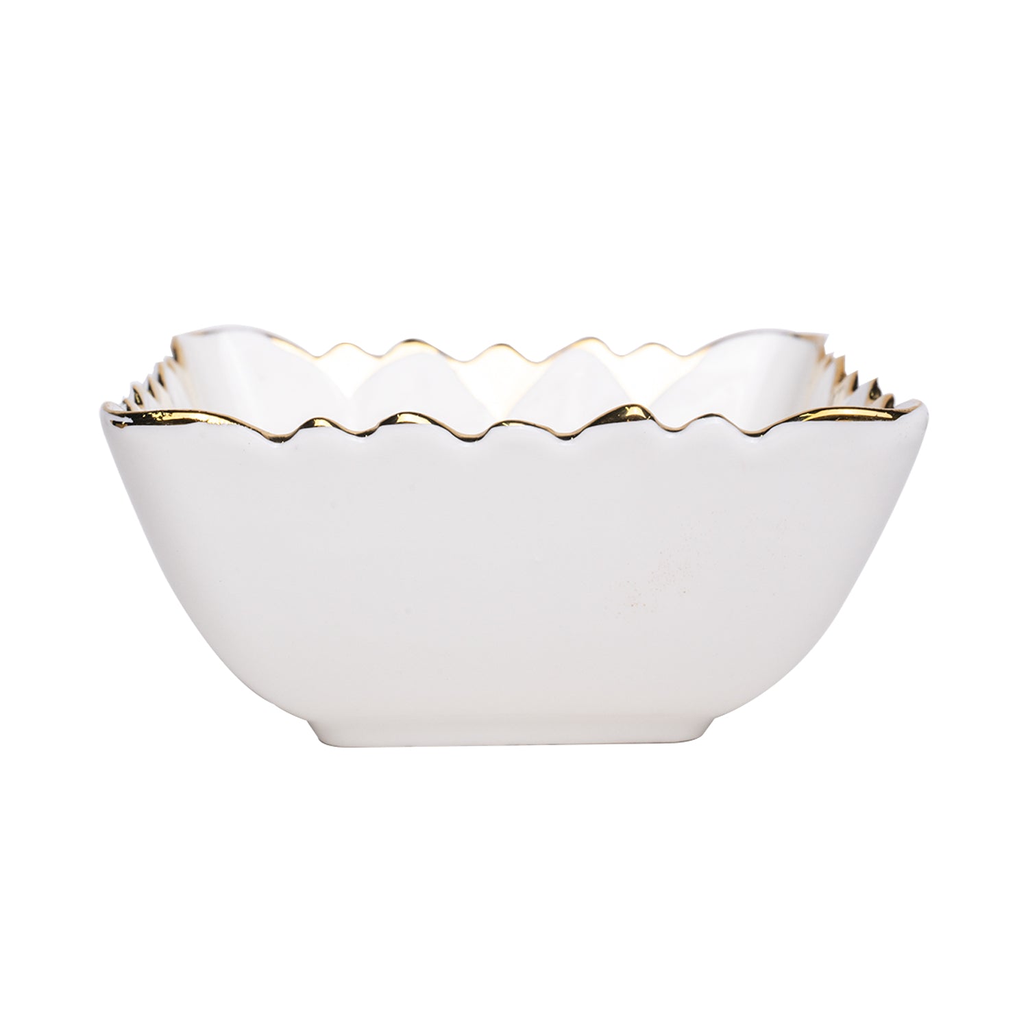Antique Off White Ceramic Square Serving Dish - 12 x 12 x 6CM