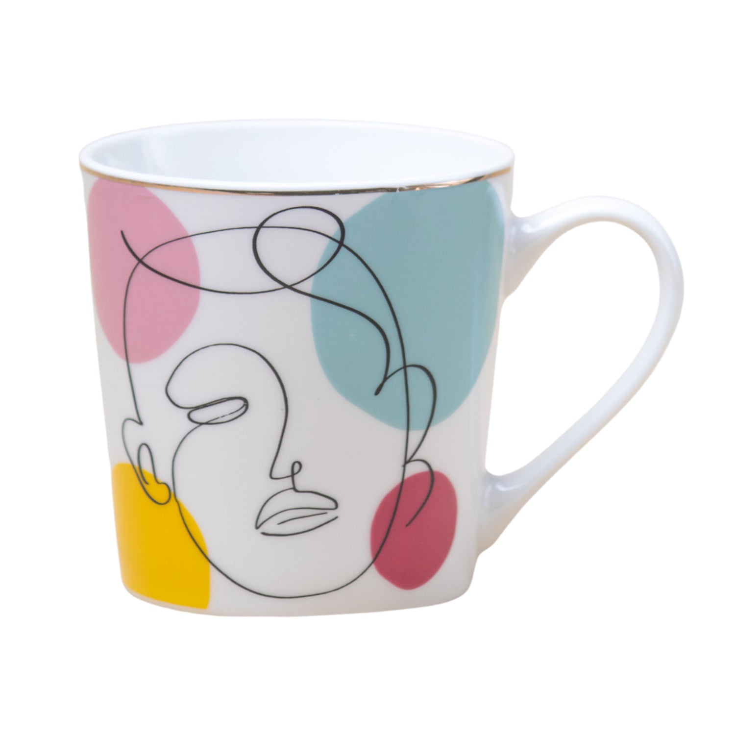 Multicolor Ceramic Coffee Mug 450 Ml - Abstract, Cups & Mugs