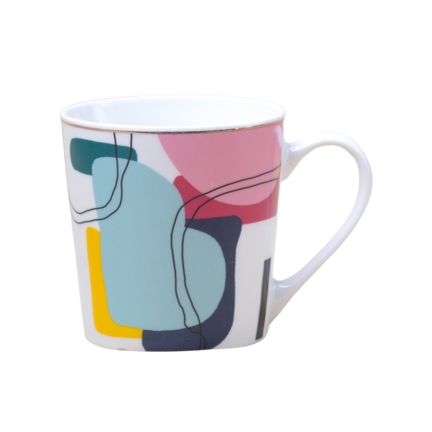 Multicolor Ceramic Coffee Mug 450 Ml - Abstract Cups & Mugs