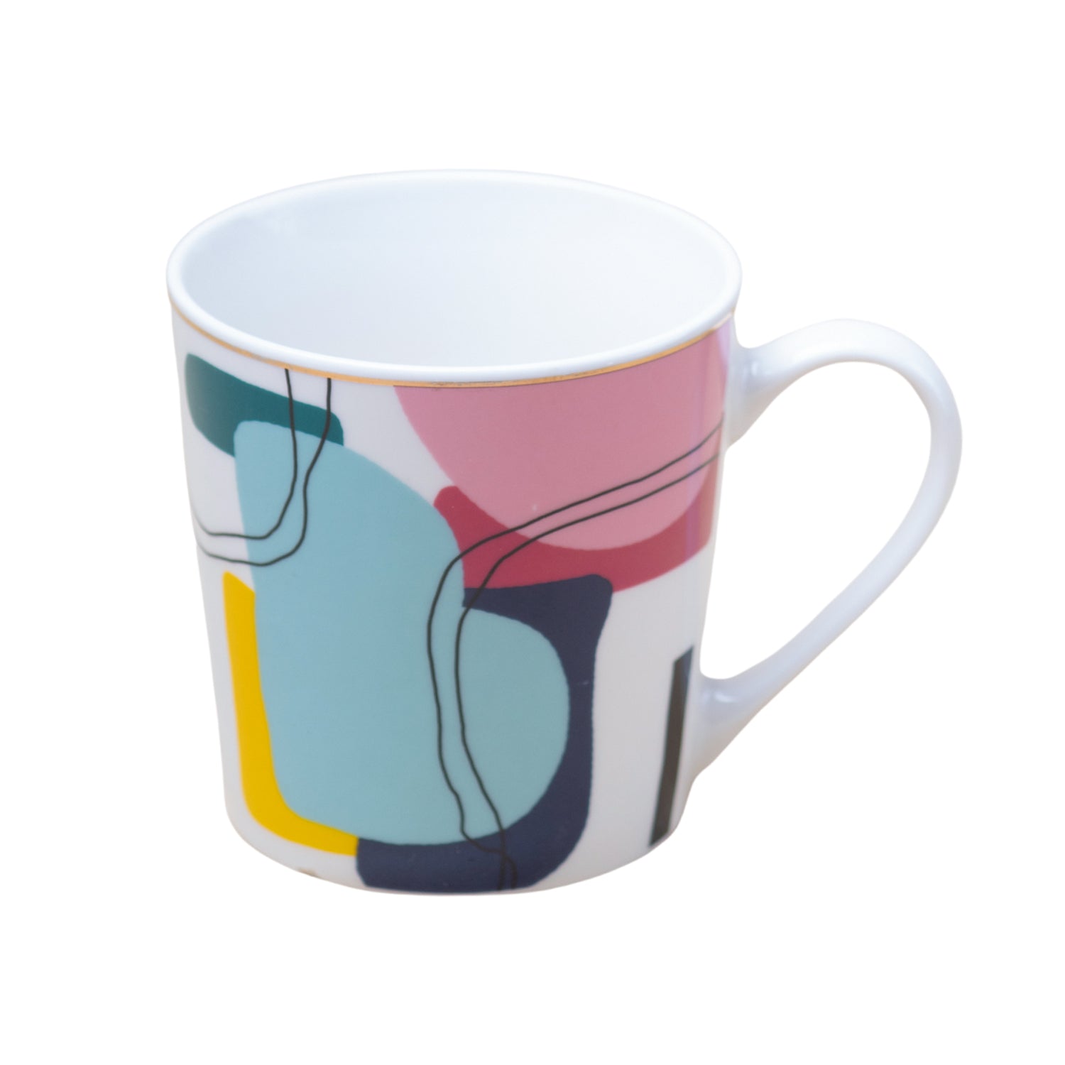 Multicolor Ceramic Coffee Mug 450 Ml - Abstract Cups & Mugs