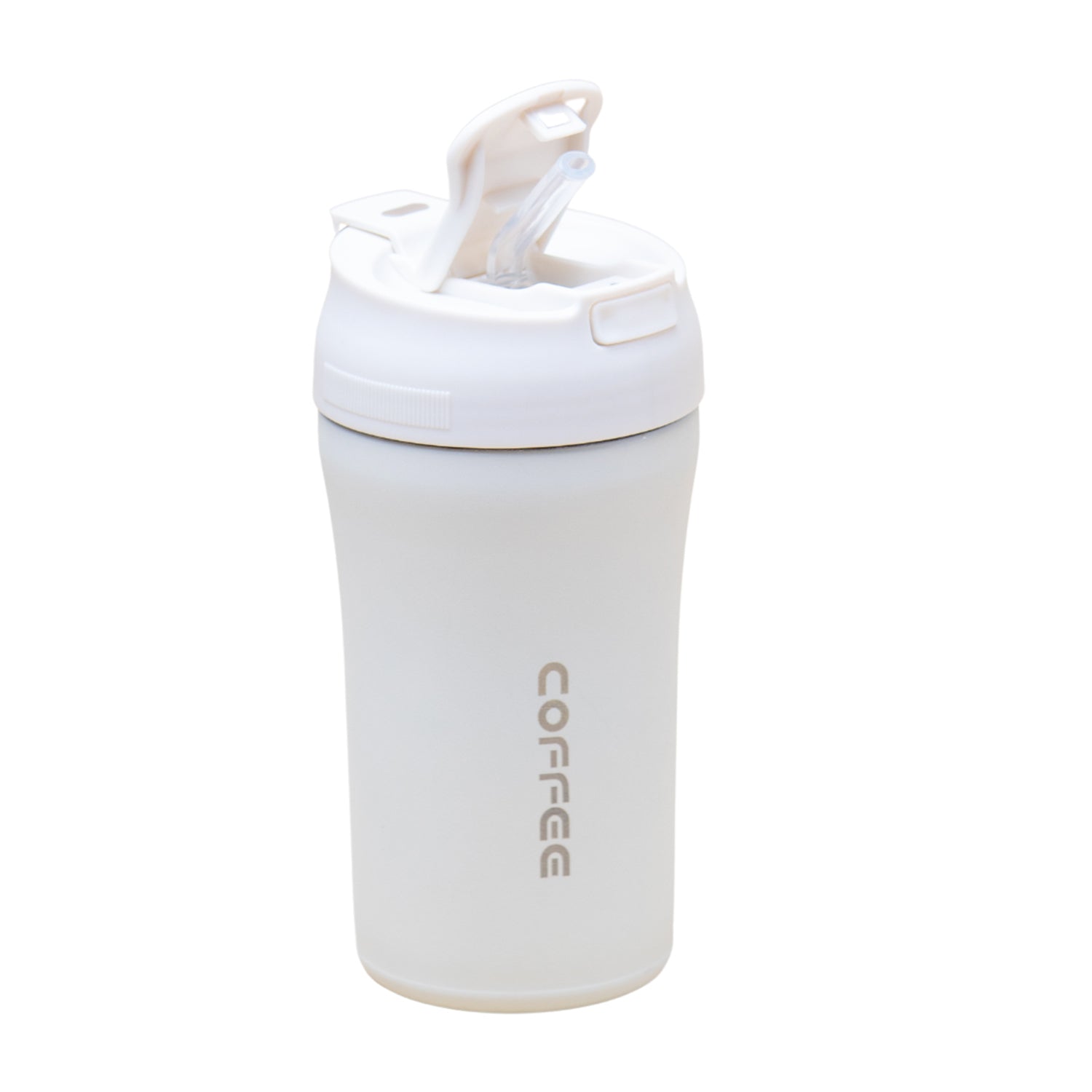 White Stainless Steel Travel Mug 400mL