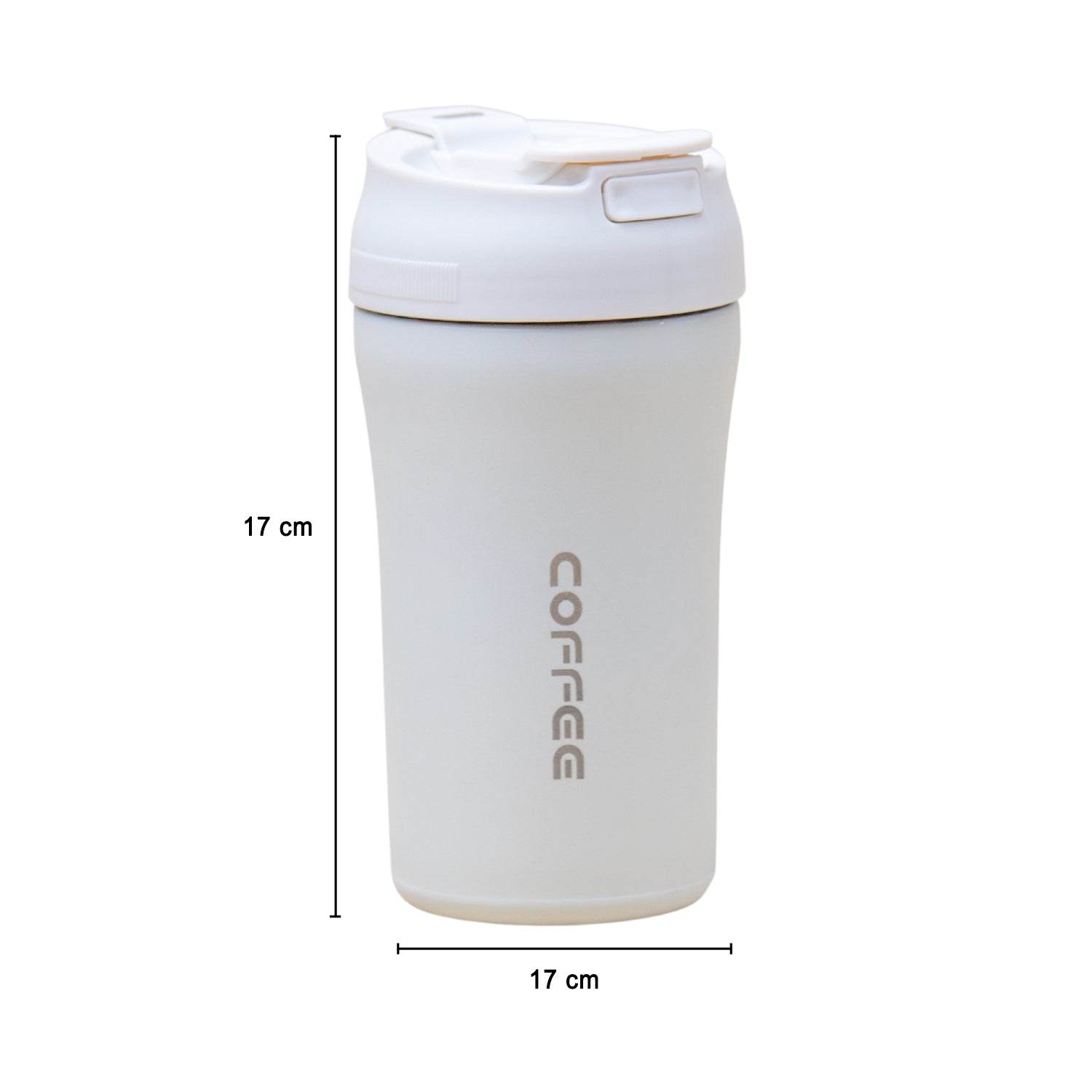 White Stainless Steel Travel Mug 400mL