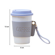 Grey Ceramic Sipper - Leather Grip, 350 Ml
