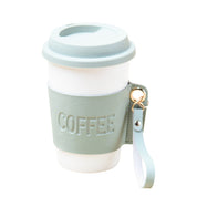 Olive Ceramic Sipper - Leather Grip, 350 Ml