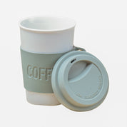 Olive Ceramic Sipper - Leather Grip, 350 Ml