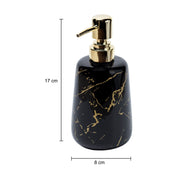 Black Ceramic Liquid Soap Dispenser - Stone Finish, Bath Accessories