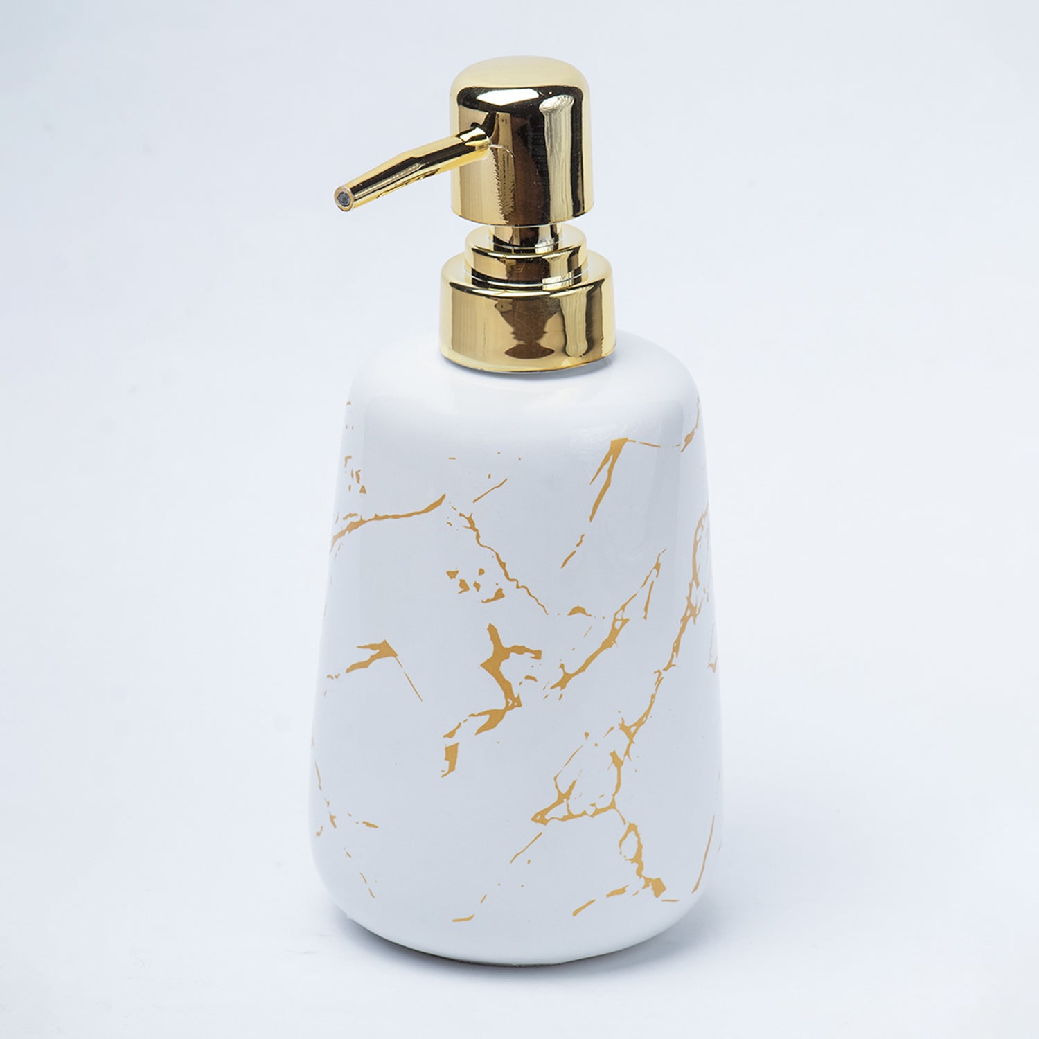 Off White Ceramic Liquid Soap Dispenser - Stone Finish, Bath Accessories