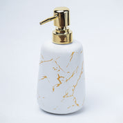 Off White Ceramic Liquid Soap Dispenser - Stone Finish, Bath Accessories
