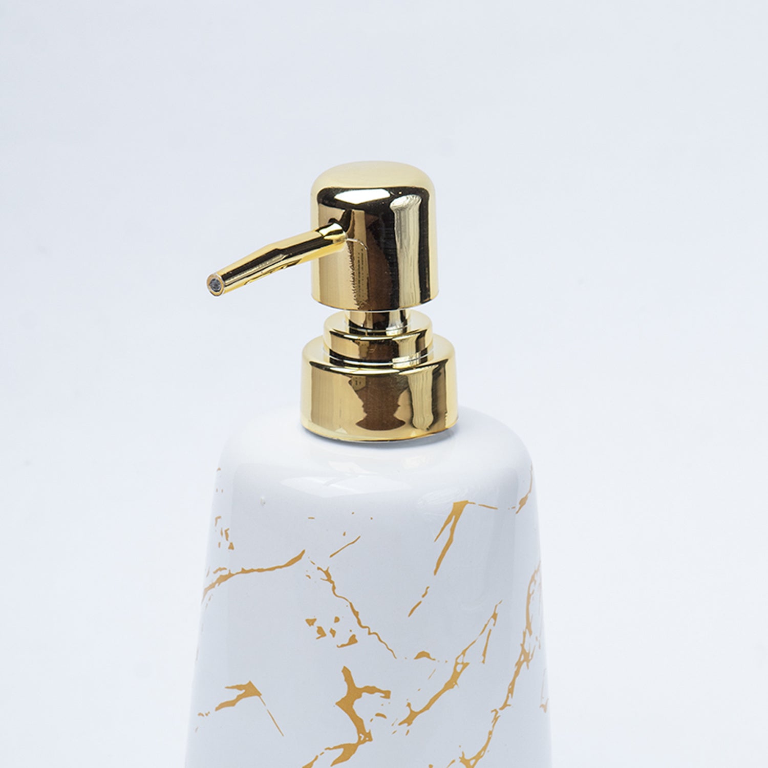 Off White Ceramic Liquid Soap Dispenser - Stone Finish, Bath Accessories