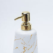 Off White Ceramic Liquid Soap Dispenser - Stone Finish, Bath Accessories