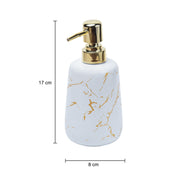 Off White Ceramic Liquid Soap Dispenser - Stone Finish, Bath Accessories