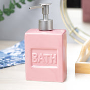 Maroon Ceramic Liquid Soap Dispenser - Plain, Bath Accessories