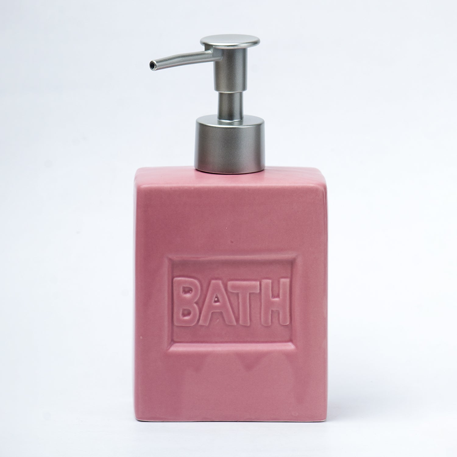 Maroon Ceramic Liquid Soap Dispenser - Plain, Bath Accessories