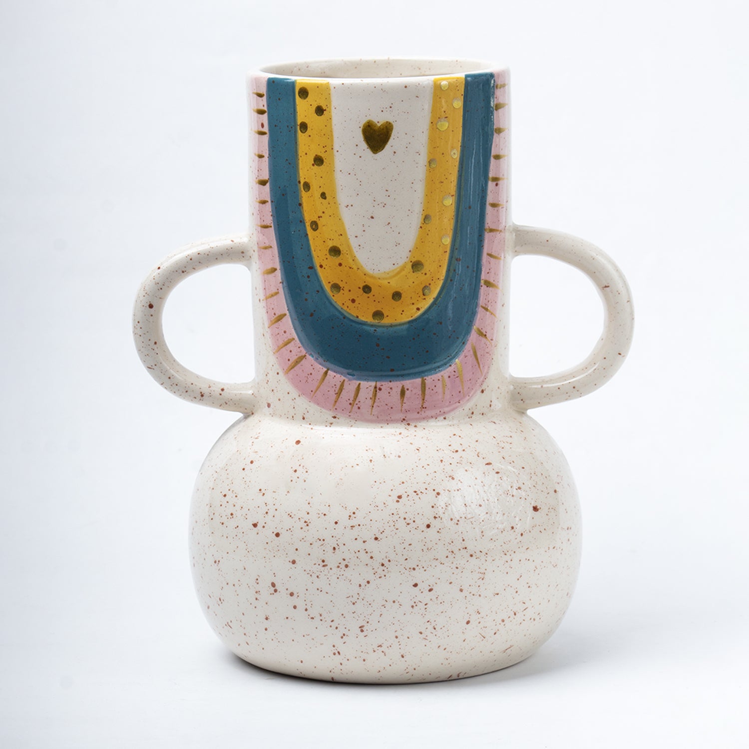 Multicolor Ceramic Vase - Antique Design, Flower Holder
