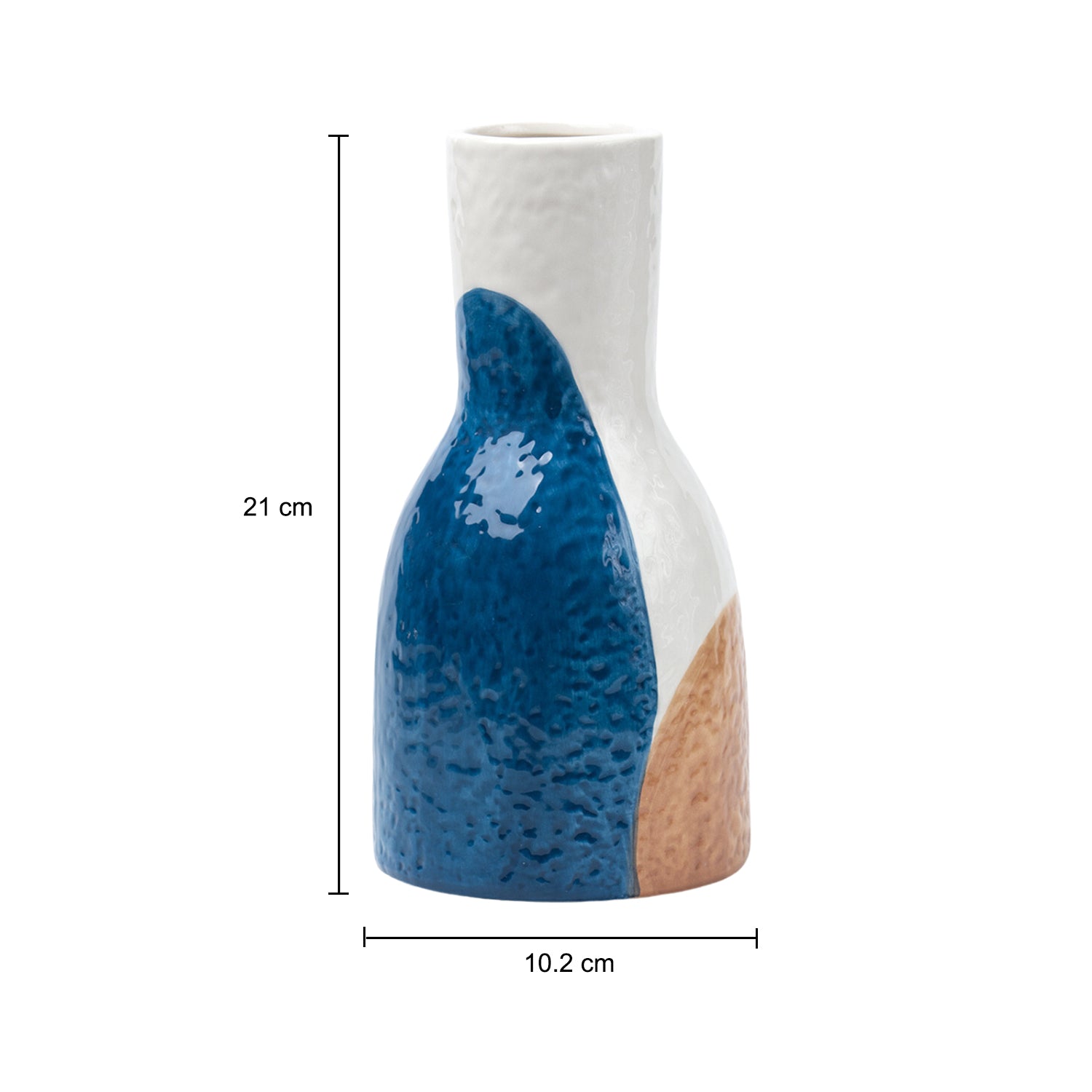 Multicolor Ceramic Vase - Abstract Design Flower Holder