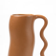 Brown Ceramic Curvy Vase - Curvy, Flower Holder