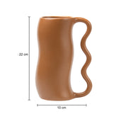 Brown Ceramic Curvy Vase - Curvy, Flower Holder