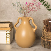 Brown Ceramic Curvy Vase - Curvy, Flower Holder