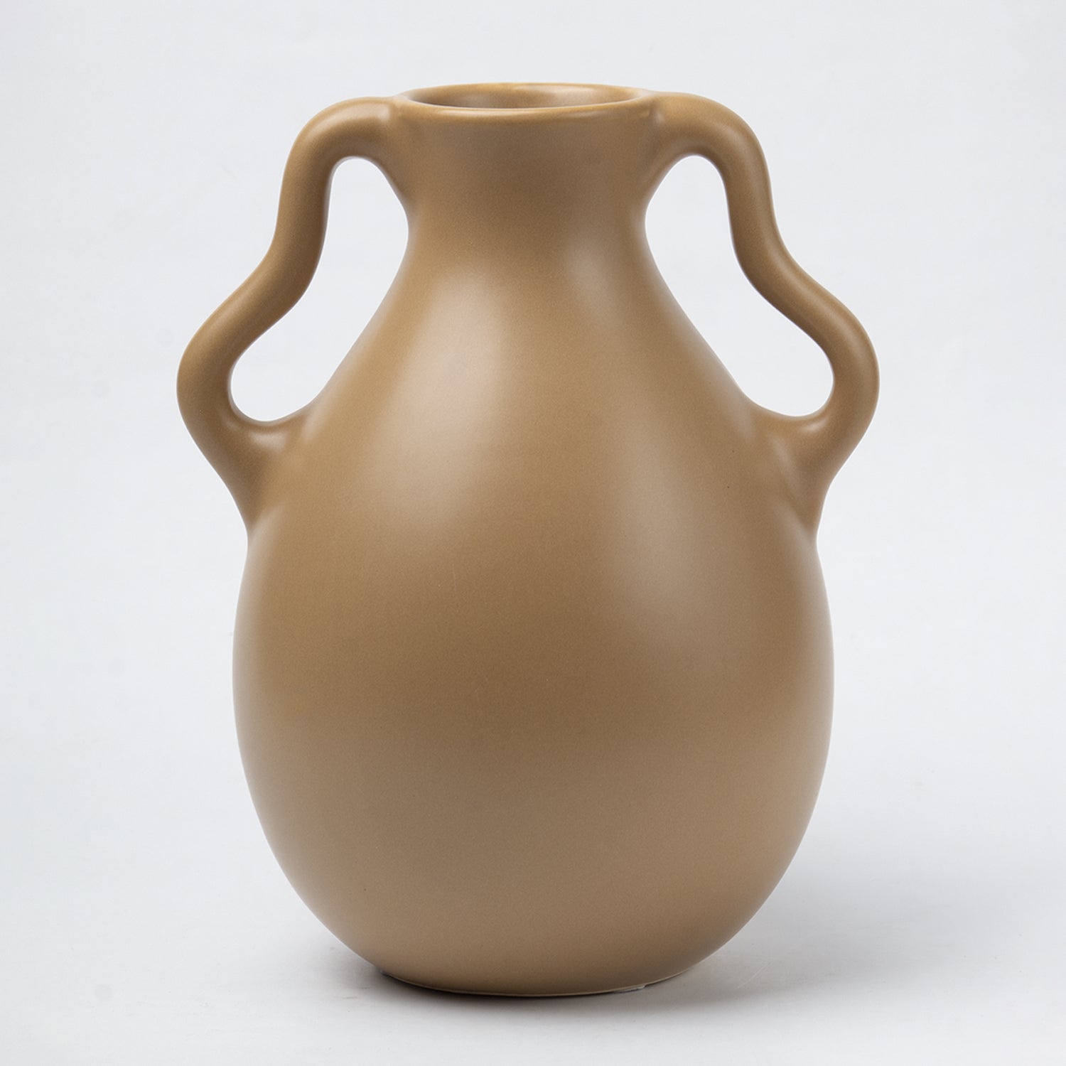 Brown Ceramic Curvy Vase - Curvy, Flower Holder