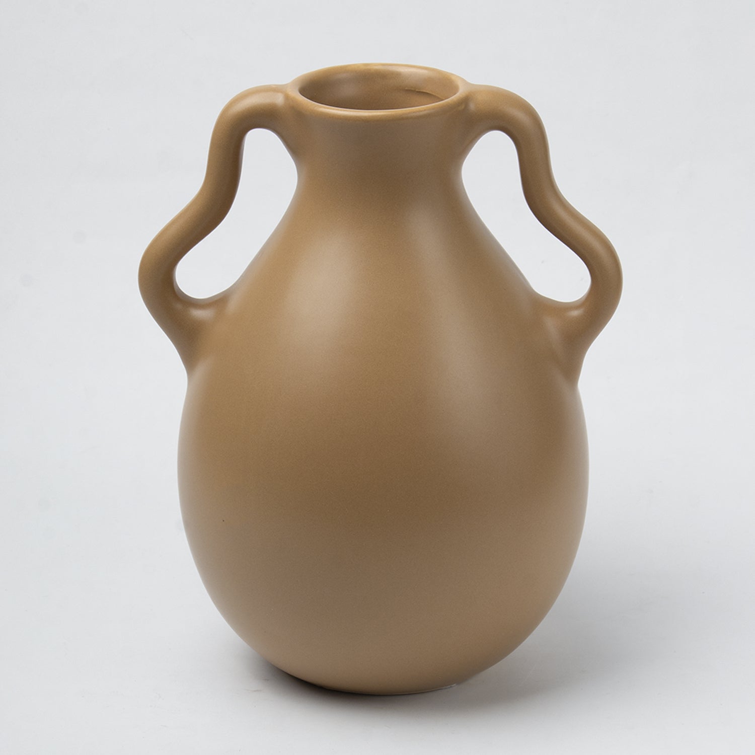Brown Ceramic Curvy Vase - Curvy, Flower Holder