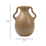Brown Ceramic Curvy Vase - Curvy, Flower Holder
