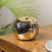 Ceramic Apple sculpture - Golden Décor Ornament