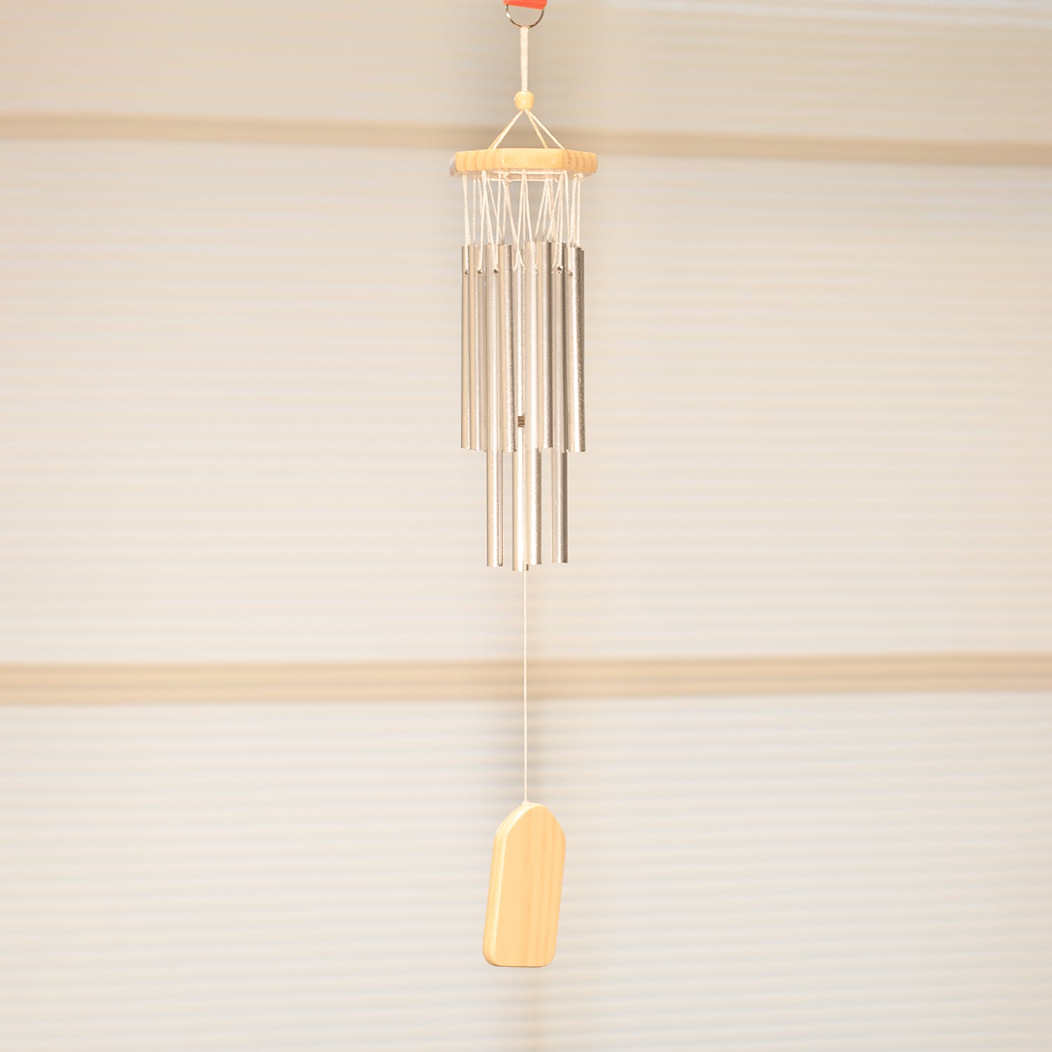 Unique Silver Decorative Wind Chime For Home - 8.5 X 8.5 X 57 Cm