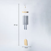 Unique Silver Decorative Wind Chime For Home - 8.5 X 8.5 X 57 Cm