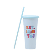 Sipper Tumbler 650ml - White & Blue