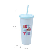 Sipper Tumbler 650ml - White & Blue
