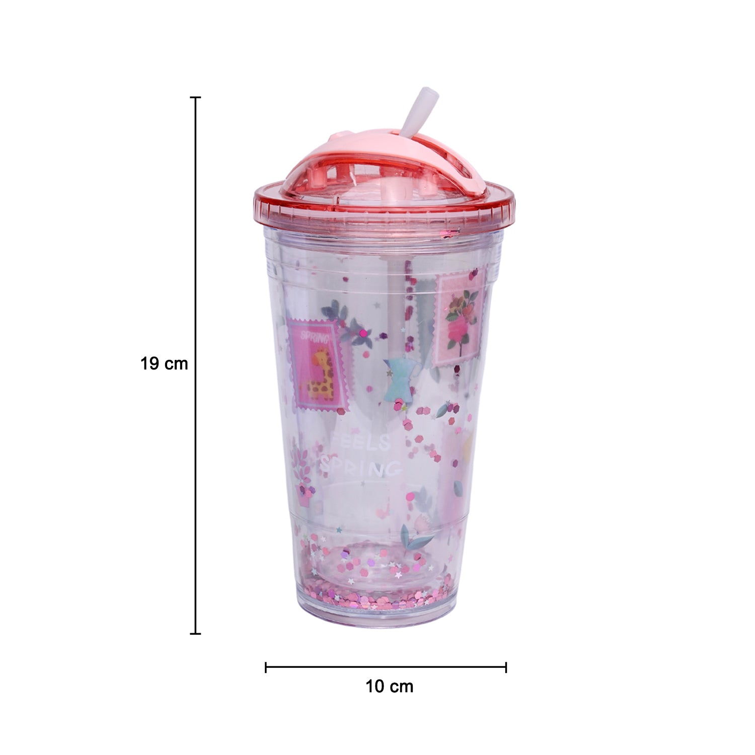 Reuseable Tumbler Sipper Cup - Pink, 450mL