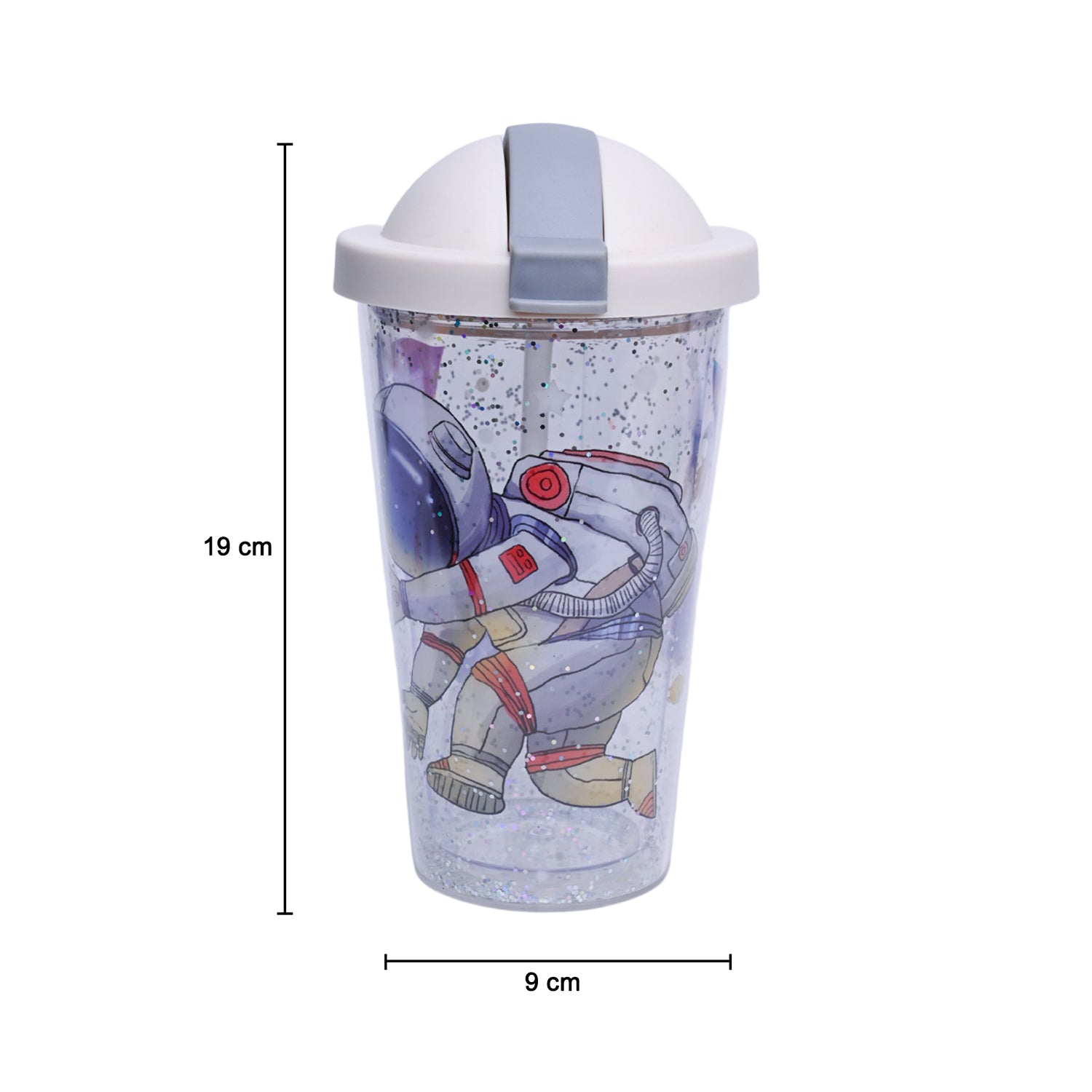 Reuseable Tumbler Sipper Cup With Lid - Off White, 450mL