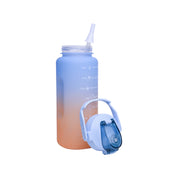 Motivational Sipper Water Bottle with Time & Level Marker, Blue Orange, 2 Liter